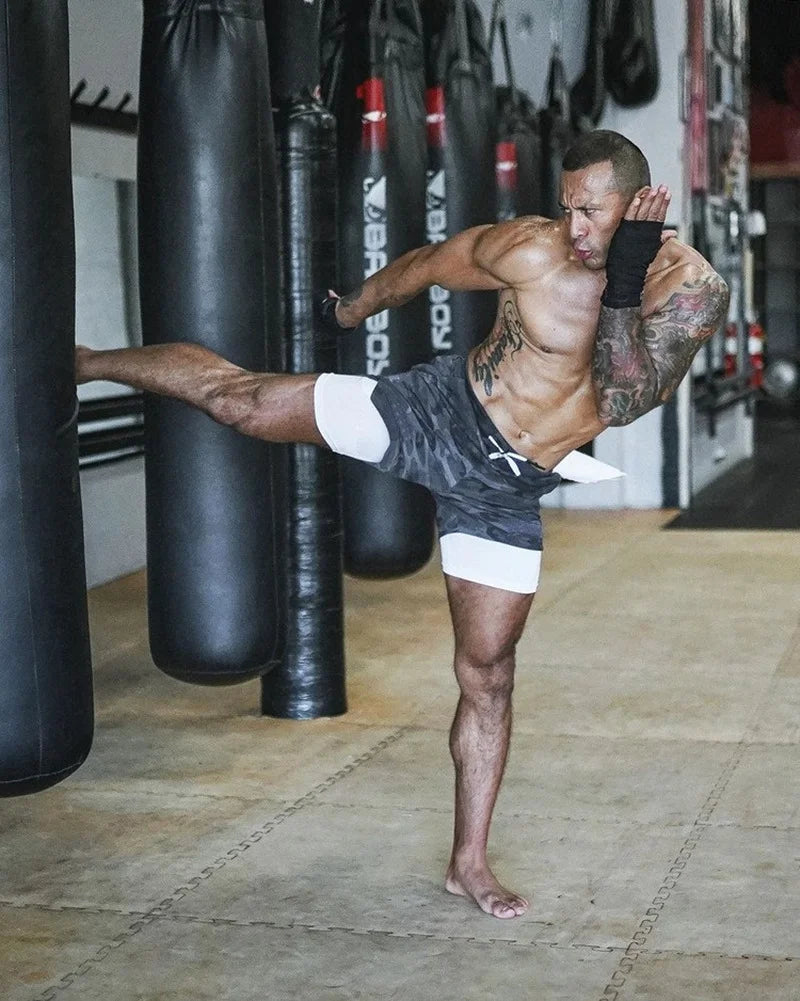 Shorts de Compressão corrida 2 em 1 Esportivo