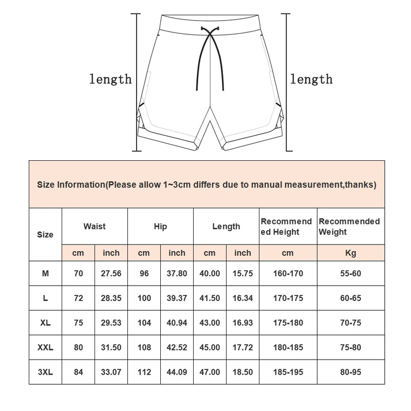 Shorts de Compressão corrida 2 em 1 Esportivo